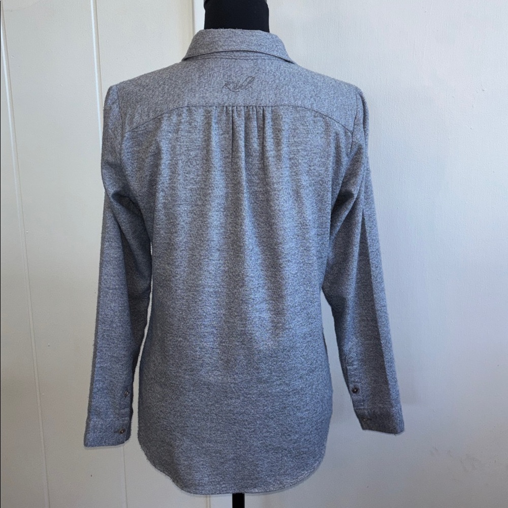 KUHL Kamila Gray Flannel Button Up Shirt Women’s Size Small - Picture 4 of 13